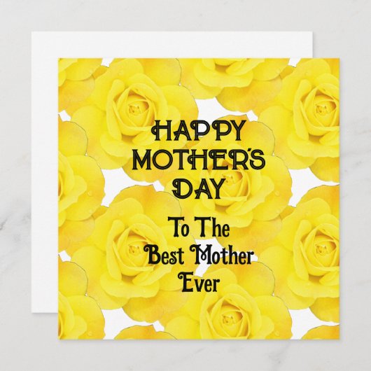 ハッピーマザーズデイイエローフローラカスタムメッセージ シーズンカード (正面/裏面)