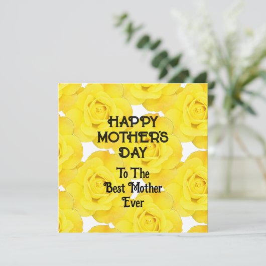 ハッピーマザーズデイイエローフローラカスタムメッセージ シーズンカード (スタンド正面)
