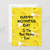 ハッピーマザーズデイイエローフローラカスタムメッセージ シーズンポストカード (正面/裏面)