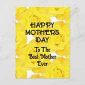 ハッピーマザーズデイイエローフローラカスタムメッセージ ポストカード (正面)
