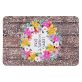 ハッピーマザーズデイウォーターカラーフラワーズリース マグネット (横)