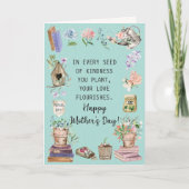 ハッピーマザーズデイウォーターカラーフローラガーデニング カード (正面)