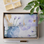 ハッピーマザーズデイウォーターカラーブルー紫色の花 薄葉紙 (ギフト)