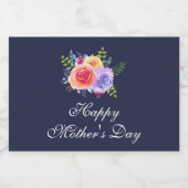 ハッピーマザーズデイウォーターバラブーケ スパークリングワインラベル (シングルラベル)