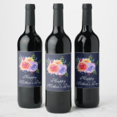 ハッピーマザーズデイウォーターバラブーケ ワインラベル (ボトル)