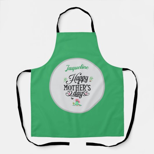 ハッピーマザーズデイエレガントカエルパーソナライズされた エプロン (正面)