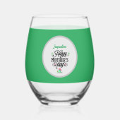 ハッピーマザーズデイエレガントカエルパーソナライズされた ステムなしワイングラス (裏面)