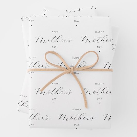 ハッピーマザーズデイエレガントスクリプトタイポグラフィ ラッピングペーパーシート (インサイチュ)