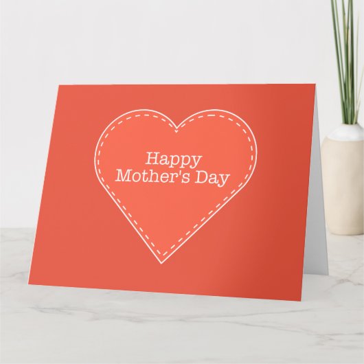 ハッピーマザーズデイオレンジハートビッググリーティングカード カード (正面)