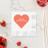 ハッピーマザーズデイオレンジハートペーパーナプキン 縁ありカクテルナプキン (インサイチュ)