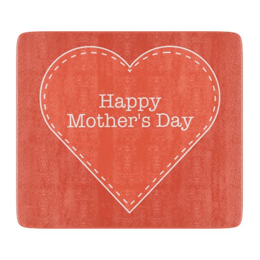 ハッピーマザーズデイオレンジハート カッティングボード (正面)
