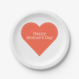 ハッピーマザーズデイオレンジハート ペーパープレート