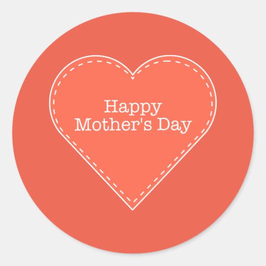 ハッピーマザーズデイオレンジハート ラウンドシール (正面)