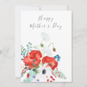 ハッピーマザーズデイオレンジポピーフラワーカード 招待状 (正面)