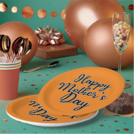 ハッピーマザーズデイオレンジ紙プレート ペーパープレート