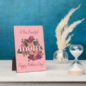 ハッピーマザーズデイカスタマイズユーピンクのバラ フォトプラーク (側面)