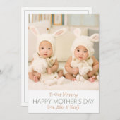 ハッピーマザーズデイカスタムフォトツインズホリデーカード シーズンカード (正面/裏面)