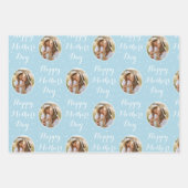 ハッピーマザーズデイカスタムフォトパステルブルー3 ラッピングペーパーシート (正面)