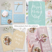 ハッピーマザーズデイカスタムフォトパステルブルー3 ラッピングペーパーシート