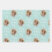 ハッピーマザーズデイカスタムフォトミントグリーン3 ラッピングペーパーシート (正面)