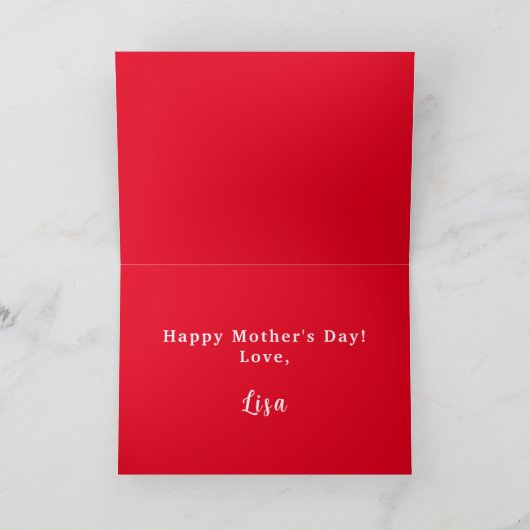 ハッピーマザーズデイカードお気に入りのチャイルドカスタムカ サンキューカード (内部)