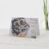 ハッピーマザーズデイカードリトルフクロウ絵画ズ カード (正面)