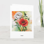 ハッピーマザーズデイカードレッドホワイトポピーの花 カード (裏面)