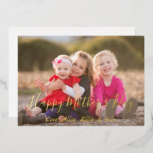 ハッピーマザーズデイカード 箔招待状 (正面/裏面)