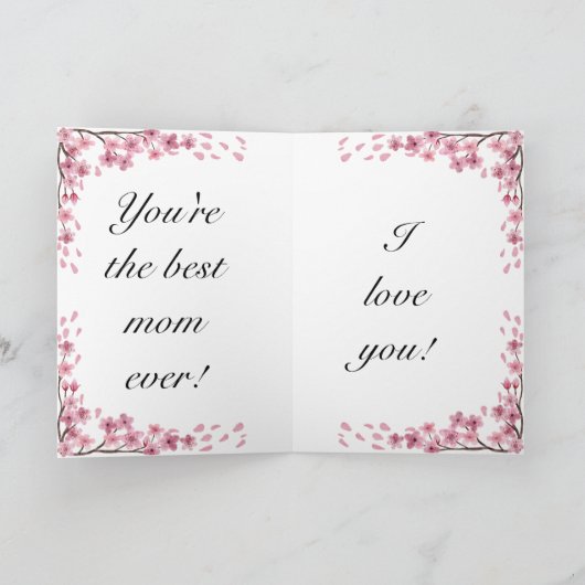 ハッピーマザーズデイギフトカードフローラピンク赤かわいい シーズンカード (内部)