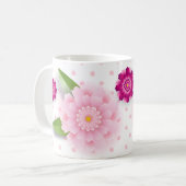 ハッピーマザーズデイギフトフローラオーナメント装飾 コーヒーマグカップ (正面左)