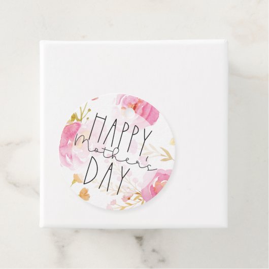 ハッピーマザーズデイギフトラベル、水彩花模様ファ フェイバータグ (インサイチュ)