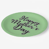 ハッピーマザーズデイグリーン紙プレート ペーパープレート (アングル)