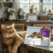 ハッピーマザーズデイグレー猫 カード