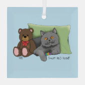 ハッピーマザーズデイグレー猫 ガラスオーナメント (裏面)