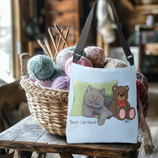 ハッピーマザーズデイグレー猫 クロスボディバッグ