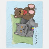 ハッピーマザーズデイグレー猫 フリースブランケット (正面)