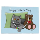 ハッピーマザーズデイグレー猫 ラージペーパーバッグ (裏面)