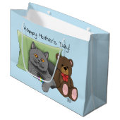 ハッピーマザーズデイグレー猫 ラージペーパーバッグ (正面アングル)