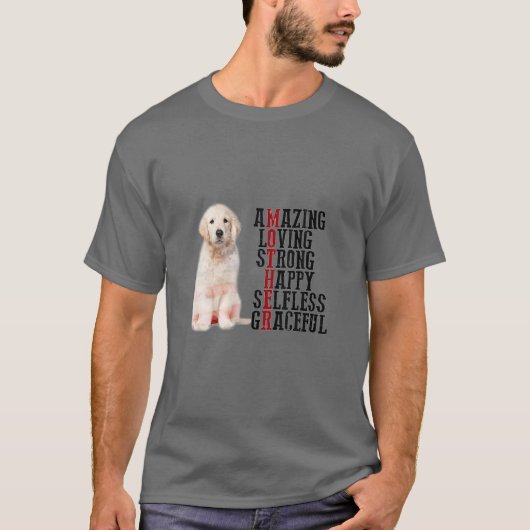 ハッピーマザーズデイゴールデンレトリバー犬マママドッグモ Tシャツ (正面)
