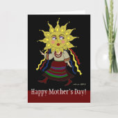 ハッピーマザーズデイサンウーマンウクライナフォークアート カード (正面)