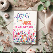ハッピーマザーズデイサンキューワイルドフラワーおもしろい カード