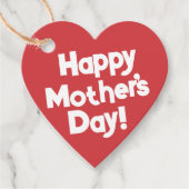 ハッピーマザーズデイシンプルタイポグラフィモダンハート フェイバータグ (正面)