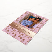 ハッピーマザーズデイシンプル花模様ピンク 箔シーズンカード (回転した状態)