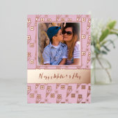 ハッピーマザーズデイシンプル花模様ピンク 箔シーズンカード (立ち正面)