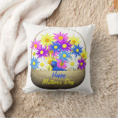 ハッピーマザーズデイジーとブルーバード クッション (ブランケット)