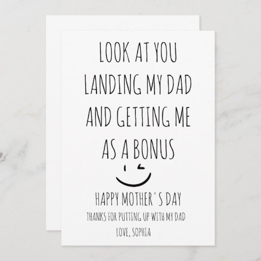 ハッピーマザーズデイステップママ サンキューカード (正面/裏面)