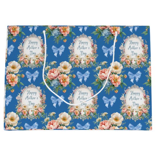 ハッピーマザーズデイセルリアンブルー ラージペーパーバッグ