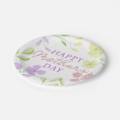 ハッピーマザーズデイソフトフローラウォーターカラーパステル ペーパープレート (アングル)