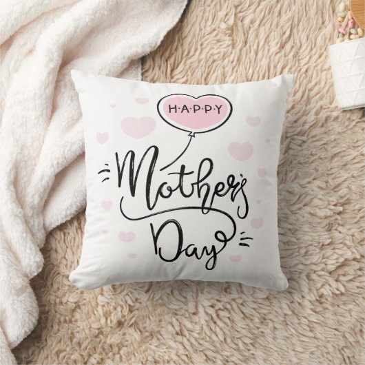 ハッピーマザーズデイタイポグラフィ | クッション (ブランケット)