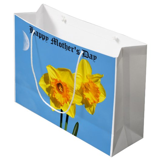 ハッピーマザーズデイダフォジルス金ゴールドメダルフラワー ラージペーパーバッグ (正面アングル)